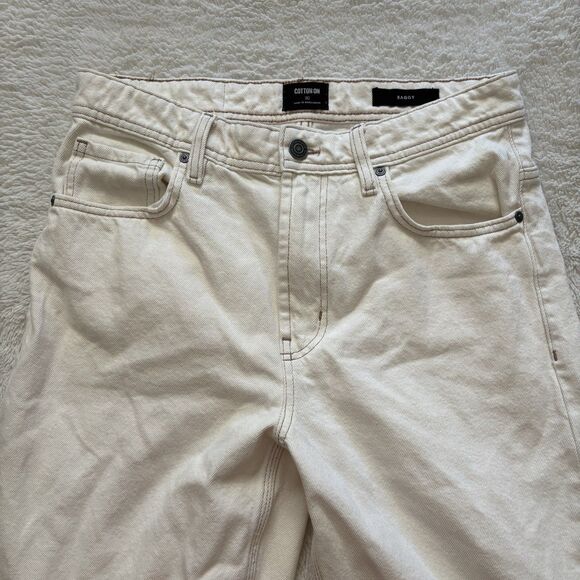 Cotton On Baggy Straight Leg Straight Fit Jeans Womens 30x28 Beige Casual - Picture 2 of 8